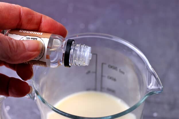 Coconut extract is added to plant milk.