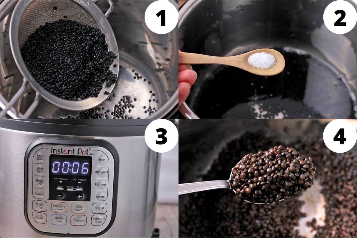 How to cook black lentils in the Instant Pot.