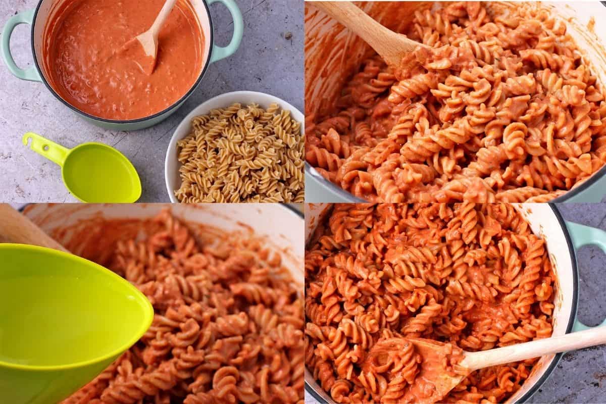 How to make pasta with pink sauce