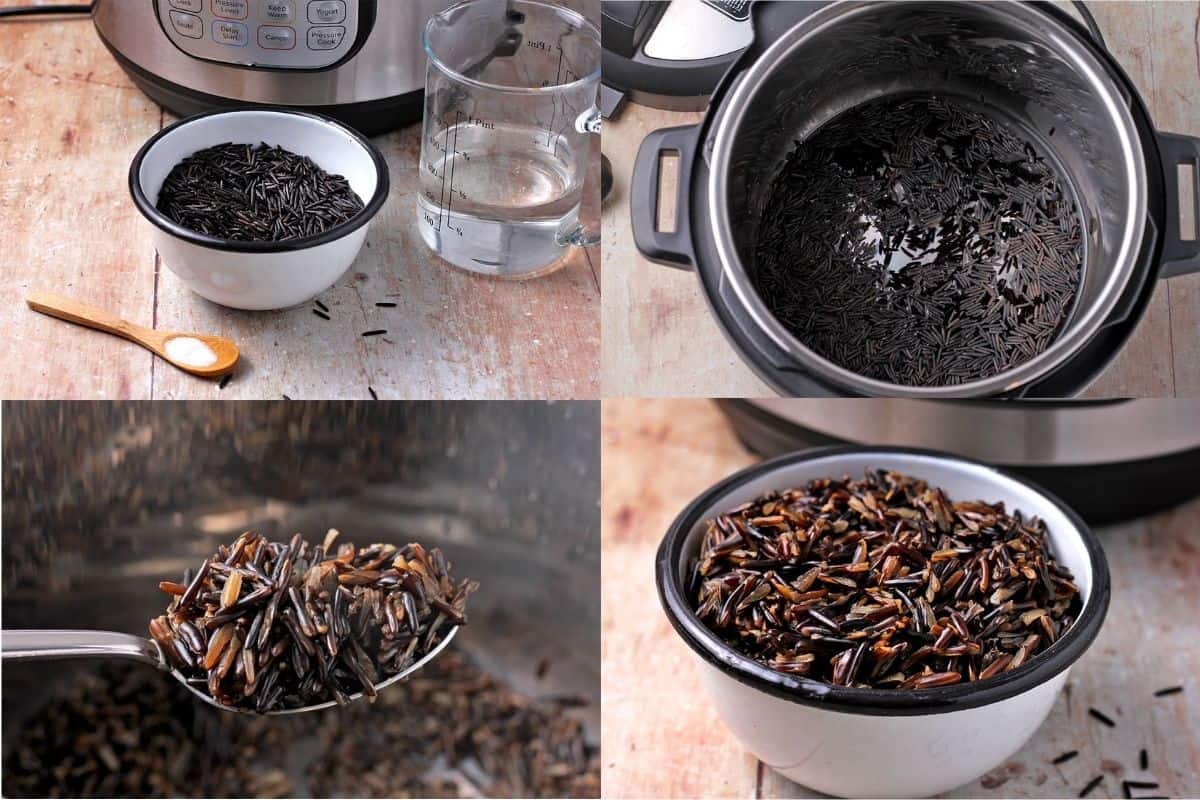 How to make Instant Pot wild rice in 4 steps.